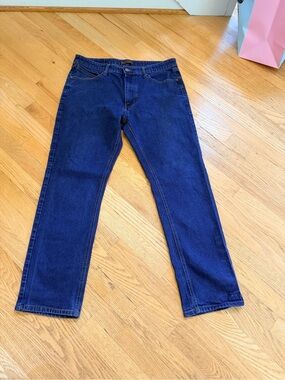 Men's Size 36x32 "French Connection" Relax Fit Straight Jeans in Dark Blue GUC